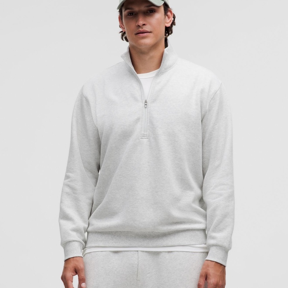 lululemon athletica Men's Light Gray Zip-Up Sweater